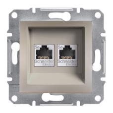 РОЗЕТКА КОМП'ЮТЕРНА RJ45 UTP КАТ. 5Е ПОДВІЙНА ASFORA БРОНЗА