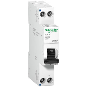 Диференційний автоматичний вимикач Acti9 IDIF K 1P + N 6 А/30 мА. Крива C. Тип А. Schneider Electric A9D49606