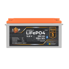 Акумулятор LP LiFePO4 12,8V - 280 Ah (3584Wh) (BMS 200A/100А) пластик Smart BT