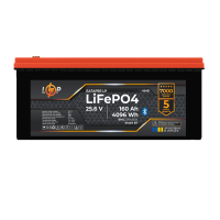 Акумулятор LP LiFePO4 25,6V - 160 Ah (4096Wh) (BMS 160A/80А) пластик Smart BT