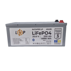 Акумулятор LP LiFePO4 25,6V - 230 Ah (5888Wh) (BMS 200A/100А) метал Smart BT