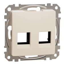 Центральна плата для подвійного роз'єму RJ45 (чорний) бежевий Sedna Design