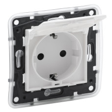 NILOE STEP Розетка силова з кришкою 2К+З IP44 16А, 250 В автоматичні клеми колір Білий