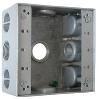 Коробка розподільча (монтажна) металева без кришки e.industrial.pipe.db.thread.3.1/2" з 3 різьбовими вводами 1/2"