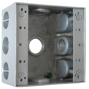 Коробка розподільча (монтажна) металева без кришки e.industrial.pipe.db.thread.5.1/2" з 5 різьбовими вводами 1/2"