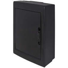 Корпус пластиковий на 24 модулів e.plbox.pro.n.24b.black навісний, чорний з непрозорими дверцятами IP40