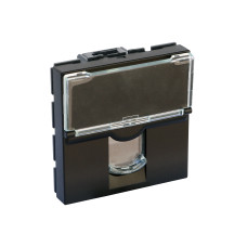 MOSAIC Розетка інформаційна RJ45 CAT6 UTP 2 модуля, колір Чорний матовий