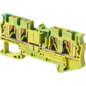 Набірна клемна колодка заземлення на DIN-рейку e.tc.z.din.spring.4.2-2, 4контакти