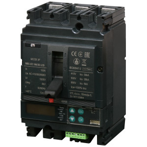 Автоматичний вимикач NBS-EC 100/3S LCD 100A (50kA, (0.4-1)In/(1.5-12)In) 3P