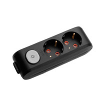 Колодка VIKO Multi-Let 2-на з заземленням з вимикачем чорна ( 90138200 )