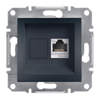 РОЗЕТКА КОМП'ЮТЕРНА RJ45 UTP КАТ. 5Е ASFORA АНТРАЦИТ
