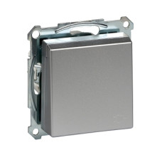 Механізм розетки SCHUKO з кришкою, заземляючим контактом, IP44, алюміній, System M Merten Schneider Electric ,MTN2311-0460