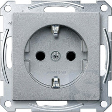 Механізм розетки SCHUKO з захисними шторками, алюміній, 
System M Merten Shneider Electric MTN2300-0460