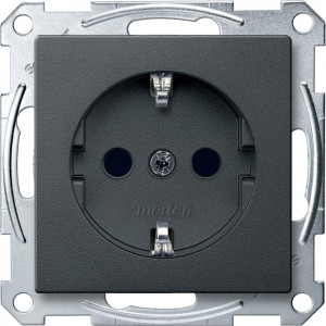 Механізм розетки SCHUKO з захисними шторками,антрацит, 
System M Merten Shneider Electric MTN2300-0414