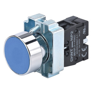 Кнопка NP2-BA61 без підсвітки синя 1NO IP40