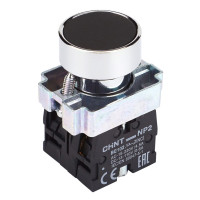 Кнопка NP2-BA25 без підсвітки чорна 1NO+1NC IP40