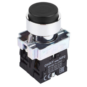Кнопка NP2-BL21 без підсвітки чорна 1NO IP40