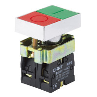 Кнопка NP2-BL8325 1NO+1NC Червона+Зелена