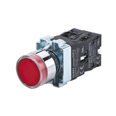 Кнопка NP2-BW3465 1NO+1NC червона AC/DC230В(LED) IP40