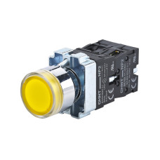 Кнопка з підсвіткою NP2-BW3565 AC/DC230V LED Жовта 1NO+1NC IP40
