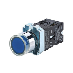 Кнопка NP2-BW3665 1NO+1NC синя AC/DC230В(LED) IP40