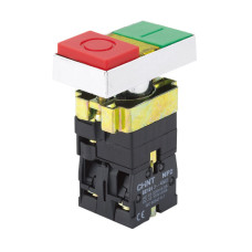 Подвійна кнопка NP2-BW8465 1NO+1NC AC230В(LED) IP40