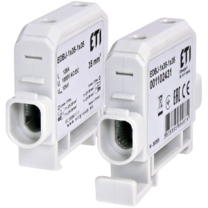 Ввідна силова клема EDBJ-1x35-1x35 (125A, 1000V AC/1500V DC, IN: 1x35, OUT: 1x35, сіра)