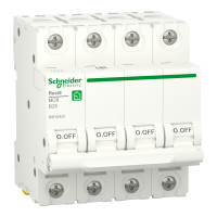 Автоматичний вимикач RESI9 Schneider Electric 25 А, 4P, крива В, 6кА