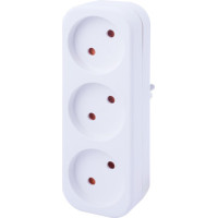Трійник побутовий e.socket.003.10.2, 3 гнізда, 2P, 10А, без заземлення