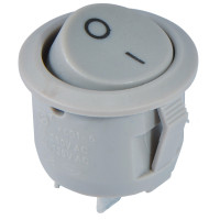 Перемикач 1 клав. круглий сірий KCD1-5-101 Grey/Grey