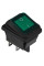 Перемикач 1 клав. вологозах. зелений з підсвічуванням KCD2-201NW GR/B 220V