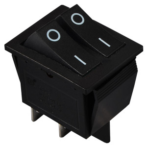 Перемикач 2 клав. Чорний KCD2-2101 B/B