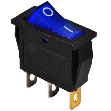 Перемикач 1 клав. синій з підсвічуванням KCD3-101N BL/B 220V