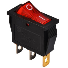 Перемикач 1 клав. червоний з підсвічуванням KCD3-101N R/B 220V
