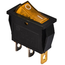 Перемикач 1 клав. жовтий з підсвічуванням KCD3-101N 220V  YL/B
