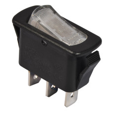 Перемикач 1 клав. білий з підсвічуванням KCD3-101N-12 WH/B 220V