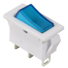 Перемикач 1 клав. синій з підсвічуванням KCD3-101N-13 BL/WH 220V