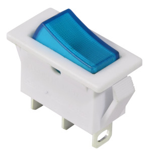 Перемикач 1 клав. синій з підсвічуванням KCD3-101N-13 BL/WH 220V