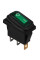 Перемикач 1 клав. вологозах. зелений з підсвічуванням KCD3-101NW GR/B  220V