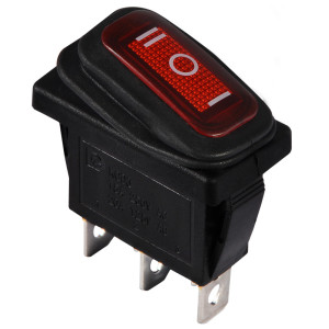 Перемикач 1 клав. перекидний (червоний) KCD3-103W R/B