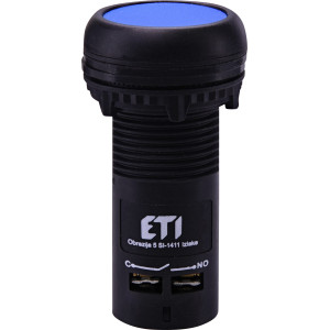 Кнопка моноблочна заглиблена ECF-11-B (1NO+1NC, синя)
