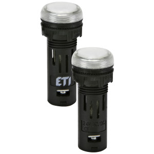 Лампа сигнальна LED матова ECLI-16-024C-W 24V AC/DC (Ø16мм, біла)
