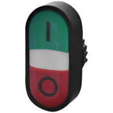 Кнопка-модуль здвоєна з підсв. NSE-PB2I-F/RG-IO ("I/0", плоска)