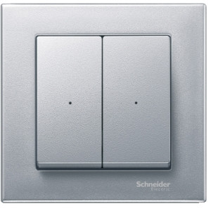 Клавіша для модуля 2 кнопкового вимикача, алюміній,  Merten System M Schneider Electric MTN625260