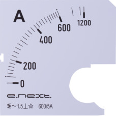 Шкала до амперметра щитового e.meter72.a600.scale АС 600А 72х72мм