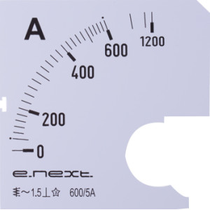 Шкала до амперметра щитового e.meter72.a600.scale АС 600А 72х72мм