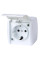 Розетка одинарна e.aqua.1231.gr з з/к, для зовнішнього монтажу, IP54, кришка біла