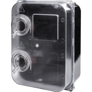 Корпус пластиковий e.mbox.stand.plastic.n.f3.прозорий, під трифазний лічильник, навісний, з комплектом метизів
