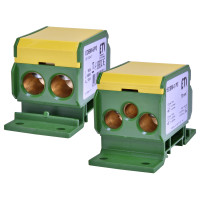 Блок розподільчий EDBM-6/PE (192А, 1500V AC/DC, OUT: 1x4-70; 2x4-50; 1x4-25)