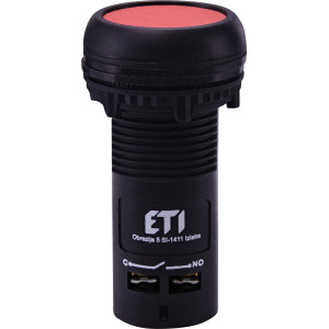 Кнопка моноблочна заглиблена ECF-10-R (1NO, червона)